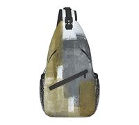 Borsa a tracolla l Abstract Grey Modern Art Hiking Daypack Crossbody Shoulder Backpack Travel Chest Pack for Men Women