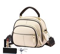 Borsa a tracolla larga regolabile - donna pelle | Borsa a tracolla con tasche multiple, piccola borsa quadrata da, uso quotidiano per lo shopping per Lady Girl, bianco, Consulte la descripción
