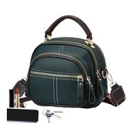 Borsa a tracolla larga regolabile - donna pelle | Borsa a tracolla con tasche multiple, piccola borsa quadrata da, uso quotidiano per lo shopping per Lady Girl, verde, Consulte la descripción