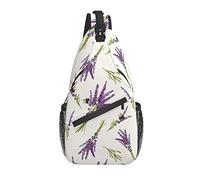 Borsa a tracolla Lavender Flower Bee Botanical Hiking Daypack Crossbody Shoulder Backpack Travel Chest Pack for Men Women