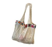 Borsa a tracolla lavorata a maglia all'uncinetto Grandi borse da spiaggia borsa da vacanza per le donne che cercano stili unici e praticità scava fuori borsa, Beige, One Size