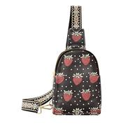 Borsa a tracolla leggera alla moda con fragole stile cartone animato country borsa a tracolla per le donne per escursioni