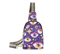 Borsa a tracolla leggera alla moda con occhi viola mistero del fumetto per le donne per il viaggio, cartone animato, mistero, viola, occhi