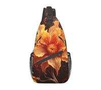 Borsa a tracolla leggera con fiori di fiamma, borsa a tracolla, zaino sportivo per donne e uomini, nero, taglia unica, Come nella foto, Taglia unica, Zaino da escursionismo