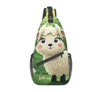 Borsa a tracolla leggera con motivo di pecore, borsa a tracolla, zaino sportivo per donne e uomini, nero, taglia unica, Come nella foto, Taglia unica, Zaino da escursionismo