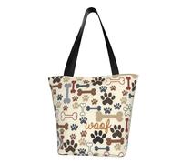 Borsa a tracolla leggera con stampa di ossa di cane e zampa, accessorio funzionale da viaggio