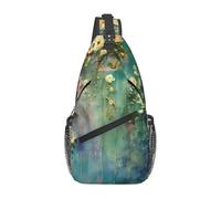 Borsa a tracolla leggera con stampa di parole e lezioni di matematica, per donne e uomini, per viaggi, escursionismo, corsa, sport, Albero Fiori Di Edera Floreale, Taglia unica