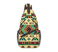Borsa a tracolla leggera con stampa di parole e lezioni di matematica, per donne e uomini, per viaggi, escursionismo, corsa, sport, Motivo geometrico etnico., Taglia unica