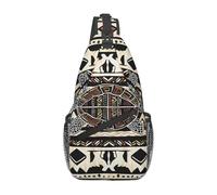 Borsa a tracolla leggera con stampa di parole e lezioni di matematica, per donne e uomini, per viaggi, escursionismo, corsa, sport, Tartaruga etnica a righe, Taglia unica