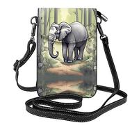Borsa a tracolla leggera in pelle con elefante che cammina, borsa da viaggio con scomparti per carte di credito, borsa a tracolla da donna