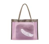 Borsa a tracolla leggera in PVC trasparente e alla moda di grande capacità e borsa per il trucco impostata per lo shopping o la spalla di grande capacità di evento dello stadio, A, One Size