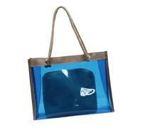 Borsa a tracolla leggera in PVC trasparente e alla moda di grande capacità e borsa per il trucco impostata per lo shopping o la spalla di grande capacità di evento dello stadio, Blu, One Size