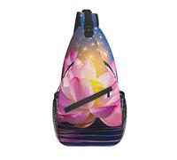 Borsa a tracolla Magic Lotus Flower Pink Hiking Daypack Crossbody Shoulder Backpack Travel Chest Pack for Men Women
