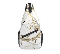 Borsa a tracolla Magic Moon White Tarot Boho Hiking Daypack Crossbody Shoulder Backpack Travel Chest Pack for Men Women