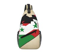 Borsa a tracolla Map01 con bandiera della Repubblica araba siriana borsa a tracolla marsupio marsupio uomo donna