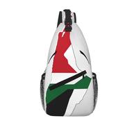 Borsa a tracolla Map01 con bandiera dello Stato della Palestina, borsa a tracolla da uomo e donna
