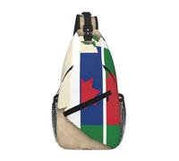 Borsa a tracolla Map02 con bandiera del Gambia, borsa a tracolla, tracolla in vita, unisex