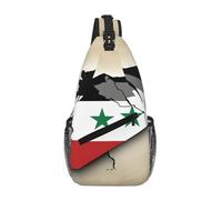 Borsa a tracolla Map02 con bandiera della Repubblica araba siriana borsa a tracolla marsupio marsupio uomo donna
