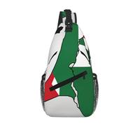 Borsa a tracolla Map02 con bandiera dello Stato della Palestina, borsa a tracolla da uomo e donna