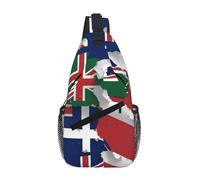 Borsa a tracolla Map03 con bandiera delle isole Turks e Caicos, borsa a tracolla da uomo e donna