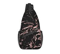 Borsa a tracolla Marmo oro rosa Marmo nero astratto Escursionismo Zaino a tracolla Zaino a tracolla Zaino da viaggio per uomo Donna