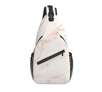 Borsa a tracolla Marmo rosa Astratto Pastello Escursionismo Daypack Zaino a spalla a tracolla Zaino da viaggio per uomo Donna