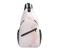 Borsa a tracolla Marmo rosa pastello blu Escursionismo Daypack Zaino a spalla a tracolla Zaino da viaggio per uomo Donna