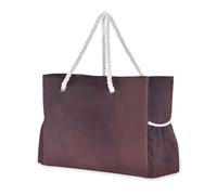 Borsa a tracolla marrone sfumata portatile con tasche laterali, borse da viaggio essenziali da viaggio, regali da spiaggia, regali di compleanno per donne