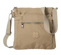 Borsa a tracolla messenger da donna con scomparti multipli in tessuto leggero di medie dimensioni - Ava, Beige, Medium