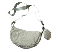 Borsa a tracolla mezza luna, piccola borsa a mezza luna in nylon Spalla della borsa, verde, Se référer au descriptif