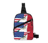 Borsa a tracolla mezza messicana mezza americana Zaino pieghevole a tracolla sul petto Borse a tracolla per uomo Donna Viaggi Escursionismo all'aperto