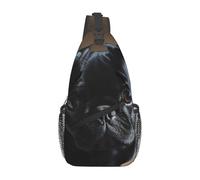 Borsa A Tracolla Militare Black Pug Dog Puppy Moda Zaino A Monospalla Libero Borsa A Petto Per Ciclismo Alpinismo Trekking 19X39Cm