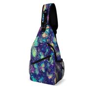 Borsa A Tracolla Militare Colorful Butterflies Space Galaxy Butterfly Antifurto Borsello A Tracolla Causal Borsa Pettorale Per Viaggio Trekking Ciclismo 19X39Cm