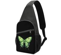 Borsa A Tracolla Militare Cute Luna Moth Butterfly Insect Pratica Zaino Monospalla Causal Zainetto Per Viaggio Alpinismo Ciclismo 19X39Cm