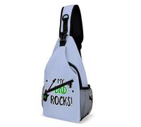 Borsa A Tracolla Militare Guitar My Dad Rocks Portatile Borsello Uomo Causal Borsa Crossbody Per Outdoors Donna Alpinismo 19X39Cm