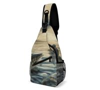 Borsa A Tracolla Militare Lake Fish Fishing Multiuso Borsello A Tracolla Multifunzionale Borsa A Petto Per Moto Alpinismo Palestra 19X39Cm