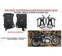 BORSA A TRACOLLA MILITARE NERA "CON SELLA STAY FIT FOR ROYAL ENFIELD CLASSIC ...