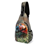 Borsa A Tracolla Militare Red Ladybug Poliestere Zaino Monospalla Causal Borsa A Spalla Uomo Per Ciclismo Outdoors Palestra 19X39Cm