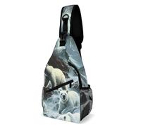 Borsa A Tracolla Militare White Bears In The Wilder Causal Zaino A Monospalla Poliestere Tattico Borsetta Per Uomo Viaggio Outdoors 19X39Cm