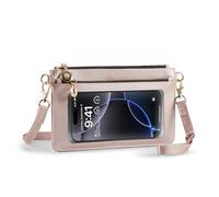 Borsa a Tracolla Mini Cellulare Piccola per Donna Borsello Portafoglio 2 in 1 Ultra Sottile con Cinghia Regolabile e Laccetto da Polso Tascone Zip e Slot per Carte Compatibile iPhone Samsung Oro Rosa