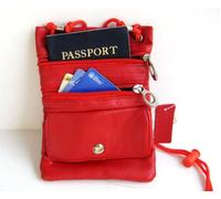 Borsa A Tracolla Mini In Vera Pelle Per Passaporto E Documenti D'Identità