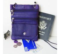 Borsa A Tracolla Mini In Vera Pelle Per Passaporto E Documenti D'Identità