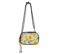 Borsa a tracolla minimalista estiva floreale floreale nera per le donne impermeabile con cinturino regolabile Casual Phone Chest Bag Walk the dog bolsos pequenos para mujer