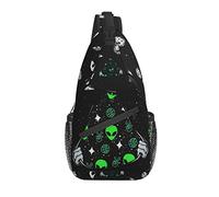 Borsa a tracolla modello alieni Borsa a tracolla casual a tracolla Zaino UFO Zaino da giorno per viaggi, sport, escursionismo, palestra