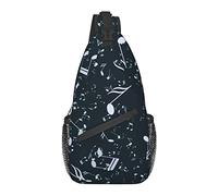 Borsa a tracolla Modello di note musicali Zaino da escursionismo blu Zaino a tracolla a tracolla Zaino da viaggio per uomo Donna