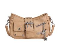 Borsa a tracolla moderna della mucca con il tessuto resistente dell'acqua dei sacchetti multipli esemplare per il pendolarismo ed il viaggio, Cachi