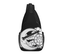 Borsa a tracolla Moon Sun Night Black and White Astrology Tarot Escursionismo Daypack Crossbody Shoulder Backpack Travel Chest Pack for Men Women