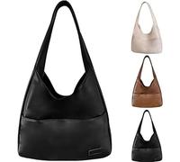Borsa a tracolla morbida alla moda in pelle vegana, impermeabile, per donna, casual, di grande capacità, per l'uso quotidiano