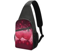 Borsa a tracolla multifunzione, borsa a tracolla con stampa a cuore rosso, da donna, piccola borsa a tracolla