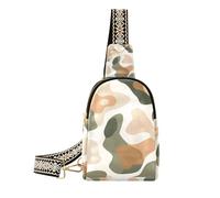Borsa a tracolla multifunzione con motivo floreale grigio-verde astratto alla moda per le donne per il pacchetto di giorno, Motivo floreale astratto grigio-verde, 1 size
